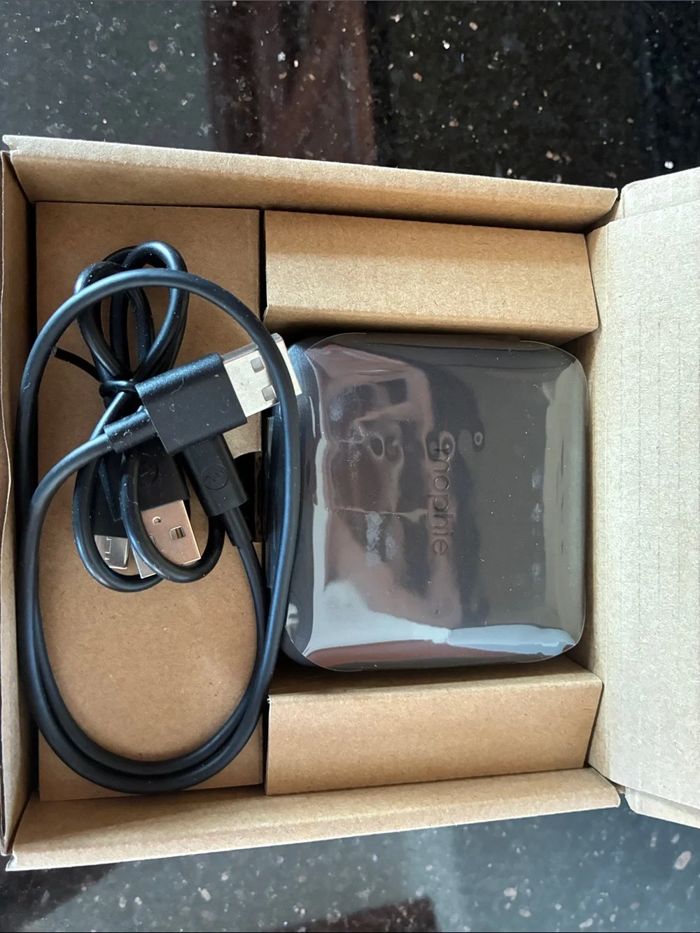 Mophie Powerstation Black Wall Charger with USB-A to USB-C & USB-A to Micro -NWT